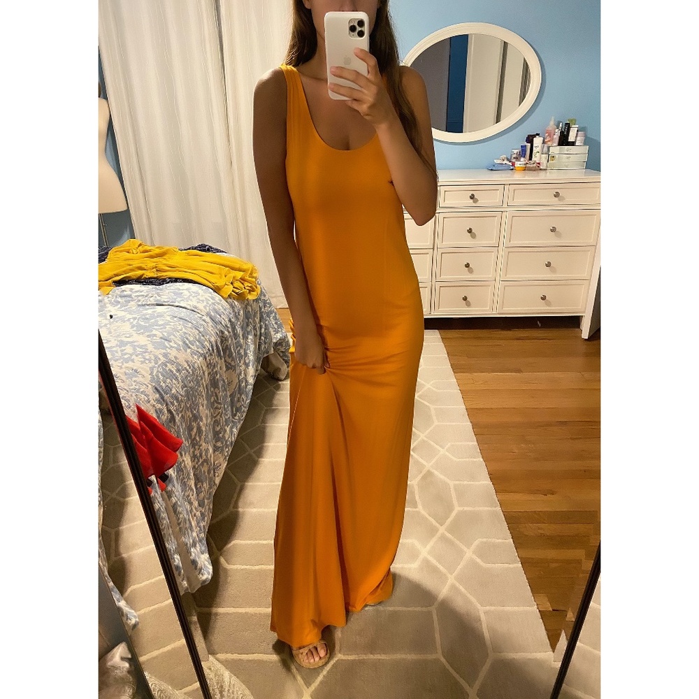 mustard cotton maxi dress